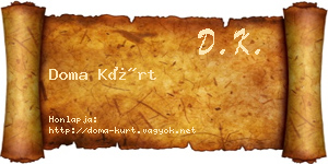 Doma Kürt névjegykártya